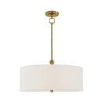 Reed Hanging Shade LIGHTING - pendant Visual Comfort Hand-Rubbed Antique Brass 22" x 22" X 7.5" Linen