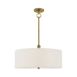 Reed Hanging Shade LIGHTING - pendant Visual Comfort Hand-Rubbed Antique Brass 22" x 22" X 7.5" Linen
