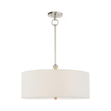 Reed Hanging Shade LIGHTING - pendant Visual Comfort Polished Nickel 22" x 22" X 7.5" Linen