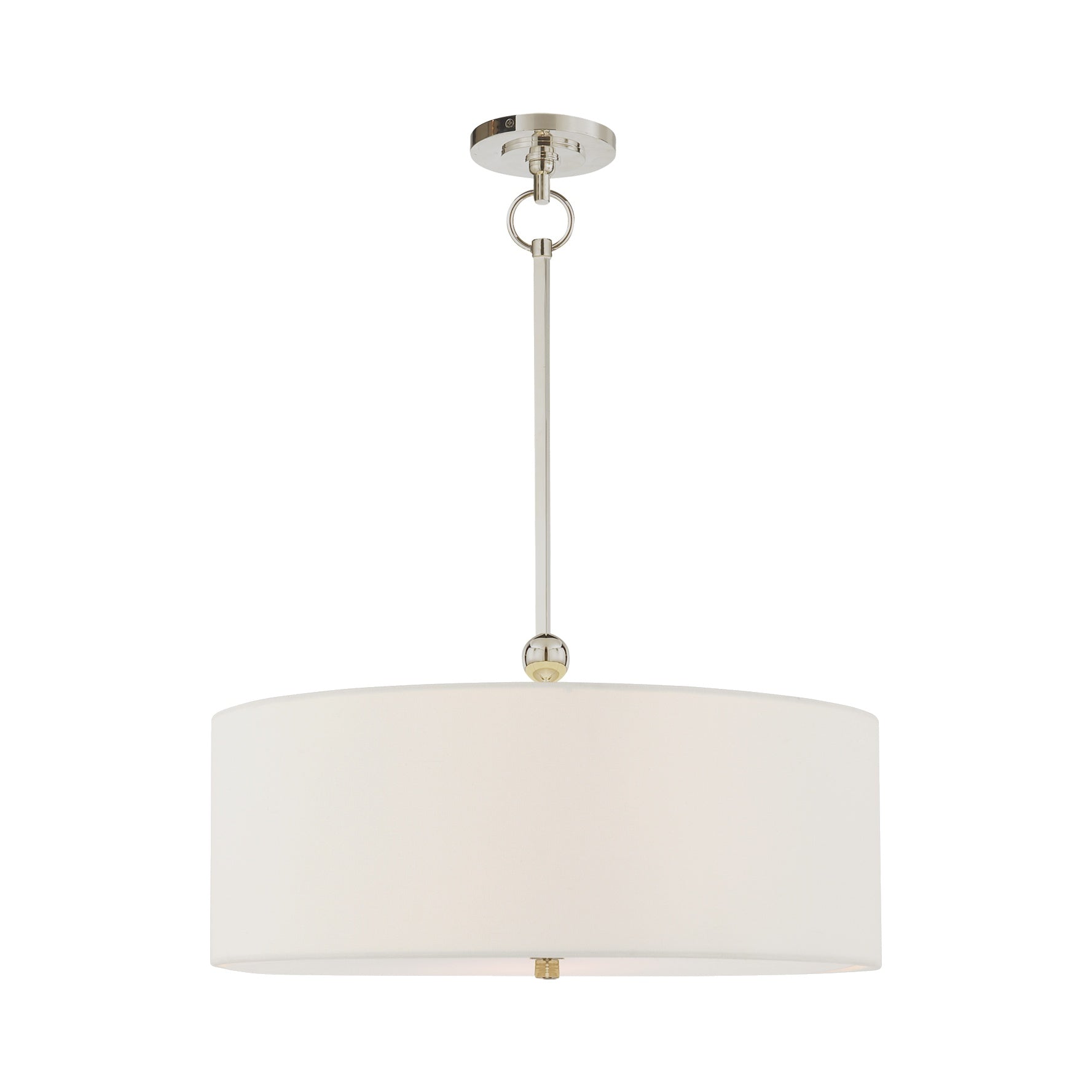 Reed Hanging Shade LIGHTING - pendant Visual Comfort Polished Nickel 22" x 22" X 7.5" Linen