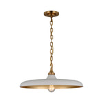 Piatto Medium Pendant LIGHTING - pendant Visual Comfort Hand-Rubbed Antique Brass Plaster White