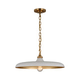 Piatto Medium Pendant LIGHTING - pendant Visual Comfort Hand-Rubbed Antique Brass Plaster White