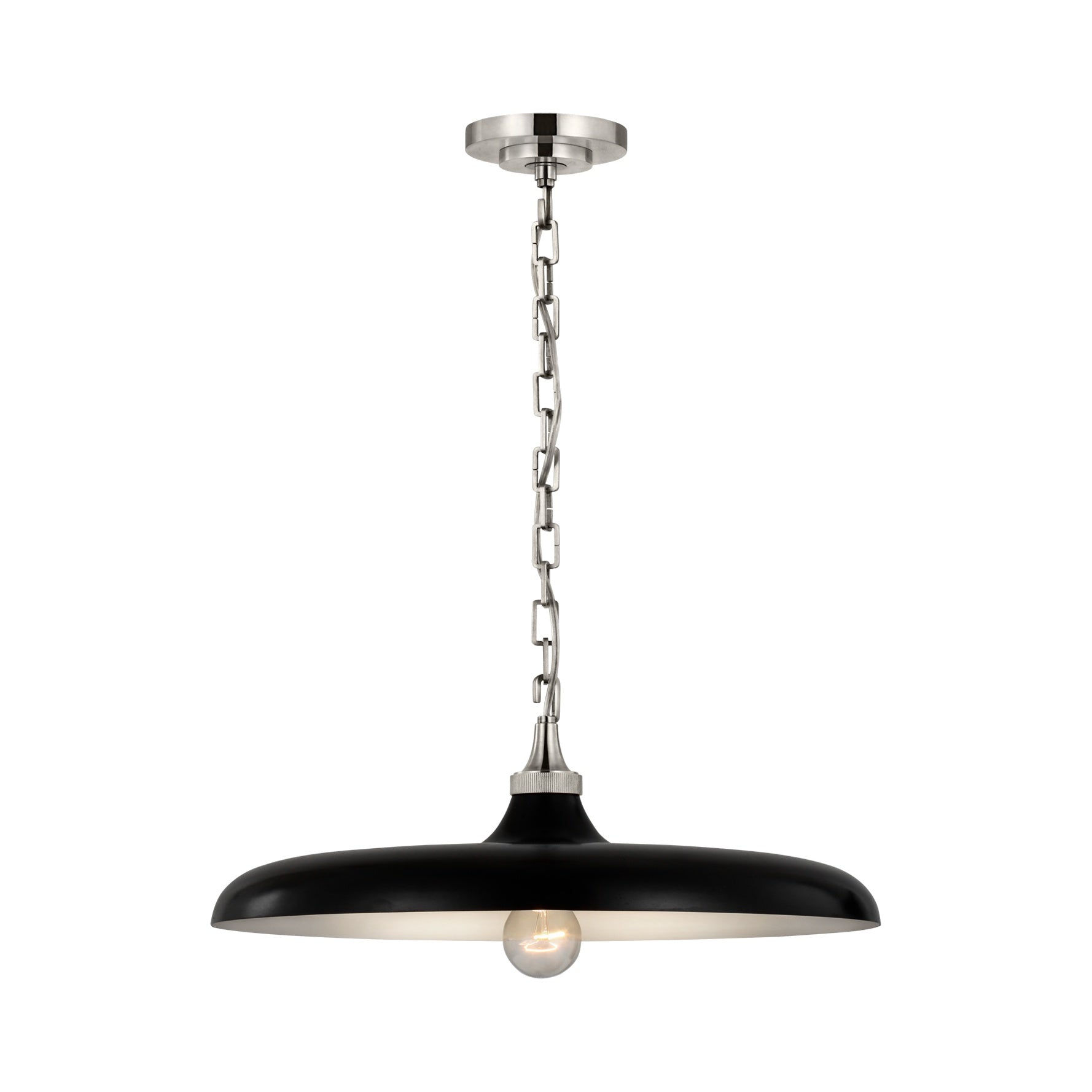 Piatto Medium Pendant LIGHTING - pendant Visual Comfort Polished Nickel Aged Iron
