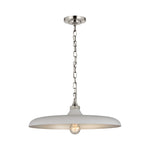 Piatto Medium Pendant LIGHTING - pendant Visual Comfort Polished Nickel Plaster White