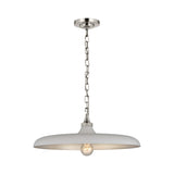 Piatto Medium Pendant LIGHTING - pendant Visual Comfort Polished Nickel Plaster White