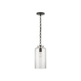 Katie Cylinder Pendant LIGHTING - pendant Visual Comfort - Signature Bronze Seeded Glass