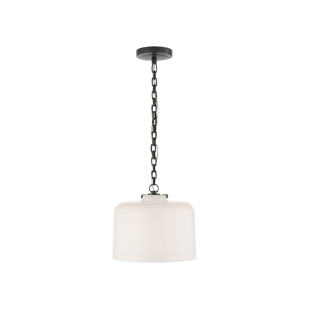Katie Dome Pendant LIGHTING - pendant Visual Comfort - Signature Bronze White Glass
