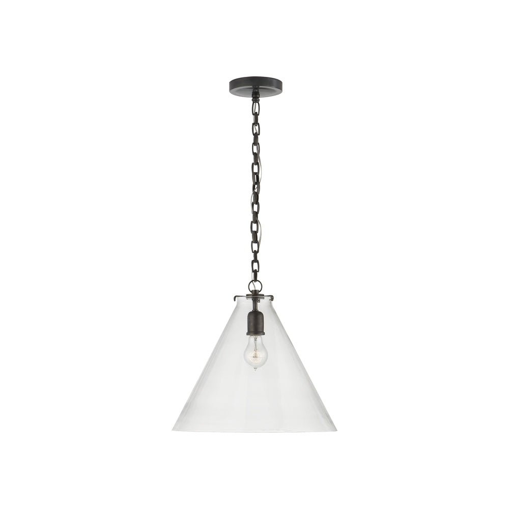 Katie Conical Pendant LIGHTING - pendant Visual Comfort - Signature Bronze Clear Glass