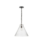 Katie Conical Pendant LIGHTING - pendant Visual Comfort - Signature Bronze Seeded Glass