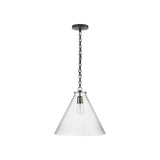 Katie Conical Pendant LIGHTING - pendant Visual Comfort - Signature Bronze Seeded Glass