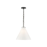 Katie Conical Pendant LIGHTING - pendant Visual Comfort - Signature Bronze White Glass