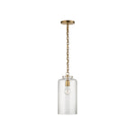 Katie Cylinder Pendant LIGHTING - pendant Visual Comfort - Signature Antique Brass Clear Glass