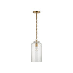Katie Cylinder Pendant LIGHTING - pendant Visual Comfort - Signature Antique Brass Seeded Glass