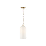 Katie Cylinder Pendant LIGHTING - pendant Visual Comfort - Signature Antique Brass White Glass