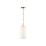 Katie Cylinder Pendant LIGHTING - pendant Visual Comfort - Signature Antique Brass White Glass