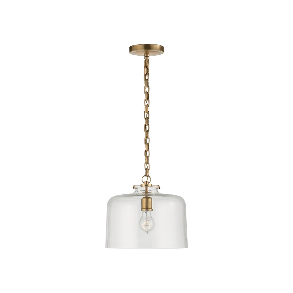 Katie Dome Pendant LIGHTING - pendant Visual Comfort - Signature Hand-Rubbed Antique Brass Clear Glass