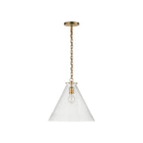 Katie Conical Pendant LIGHTING - pendant Visual Comfort - Signature Antique Brass Clear Glass