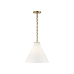 Katie Conical Pendant LIGHTING - pendant Visual Comfort - Signature Antique Brass White Glass