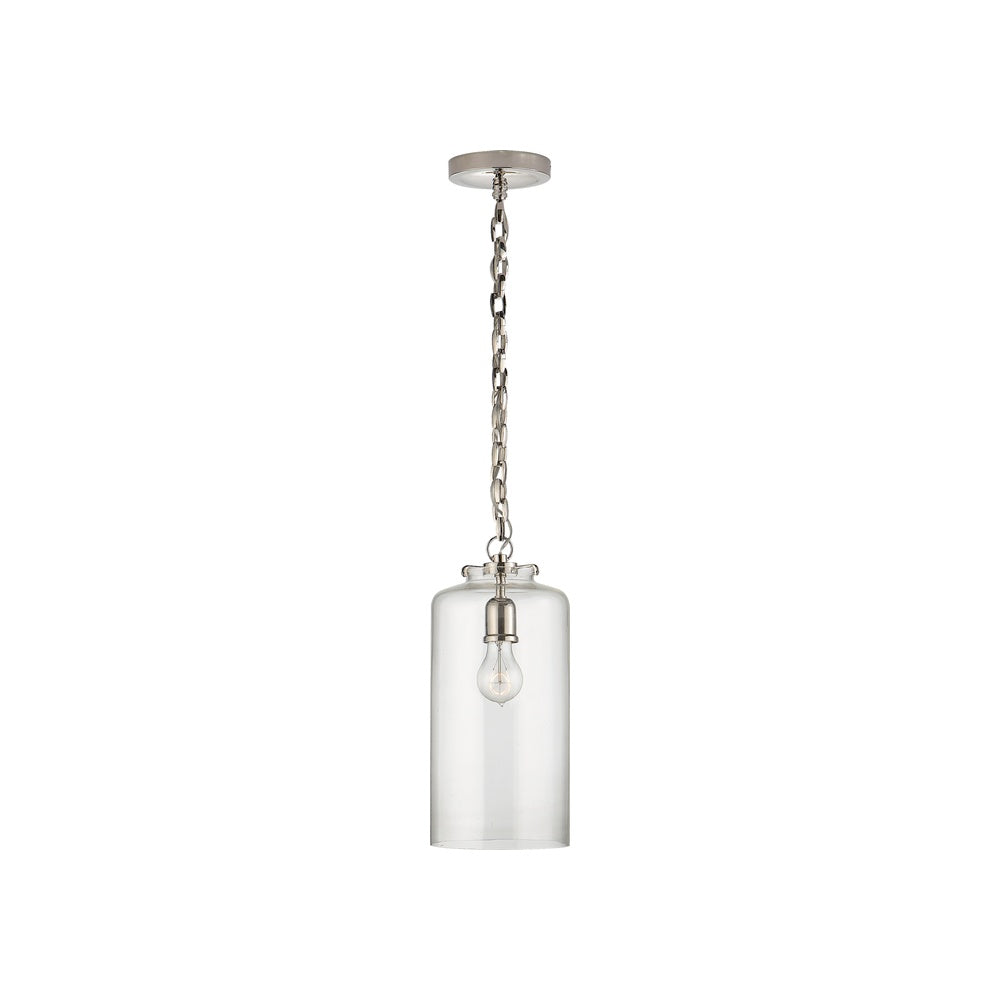 Katie Cylinder Pendant LIGHTING - pendant Visual Comfort - Signature Polished Nickel Clear Glass