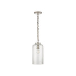 Katie Cylinder Pendant LIGHTING - pendant Visual Comfort - Signature Polished Nickel Seeded Glass