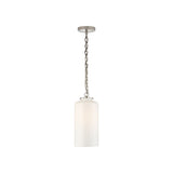 Katie Cylinder Pendant LIGHTING - pendant Visual Comfort - Signature Polished Nickel White Glass