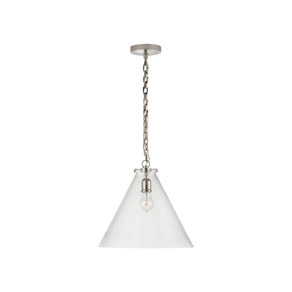 Katie Conical Pendant LIGHTING - pendant Visual Comfort - Signature Polished Nickel Clear Glass