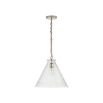 Katie Conical Pendant LIGHTING - pendant Visual Comfort - Signature Polished Nickel Clear Glass