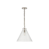 Katie Conical Pendant LIGHTING - pendant Visual Comfort - Signature Polished Nickel Clear Glass