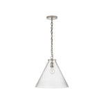 Katie Conical Pendant LIGHTING - pendant Visual Comfort - Signature Polished Nickel Seeded Glass