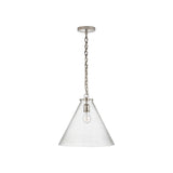 Katie Conical Pendant LIGHTING - pendant Visual Comfort - Signature Polished Nickel Seeded Glass