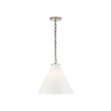 Katie Conical Pendant LIGHTING - pendant Visual Comfort - Signature Polished Nickel White Glass