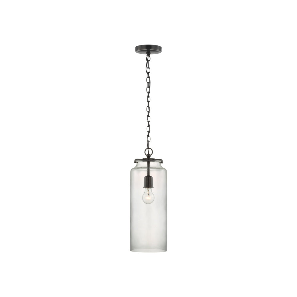 Katie Large Cylinder Pendant LIGHTING - pendant Visual Comfort - Signature Bronze Clear Glass