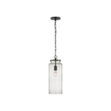 Katie Large Cylinder Pendant LIGHTING - pendant Visual Comfort - Signature Bronze Seeded Glass