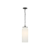 Katie Large Cylinder Pendant LIGHTING - pendant Visual Comfort - Signature Bronze White Glass