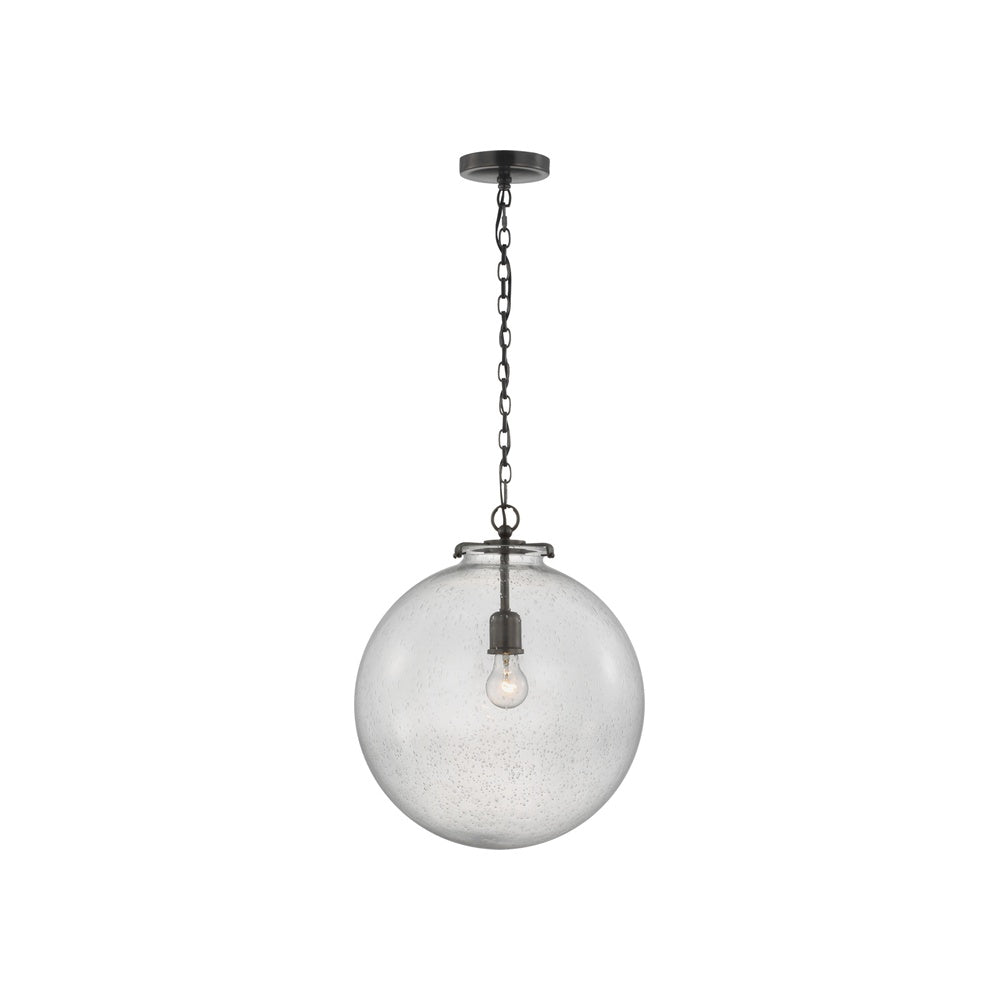 Katie Large Globe Pendant LIGHTING - pendant Visual Comfort - Signature Bronze Seeded Glass