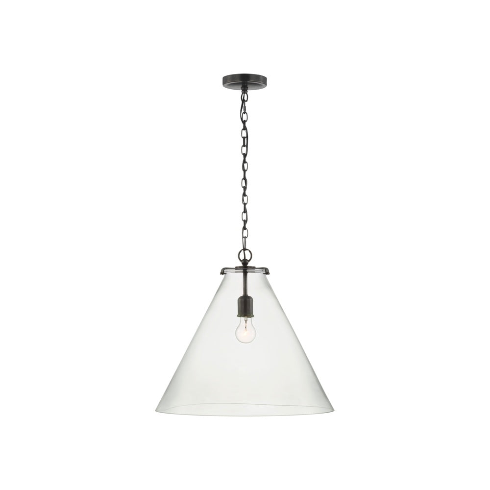 Katie Large Conical Pendant LIGHTING - pendant Visual Comfort - Signature Bronze Clear Glass