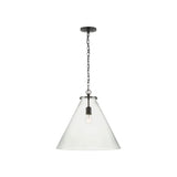 Katie Large Conical Pendant LIGHTING - pendant Visual Comfort - Signature Bronze Clear Glass