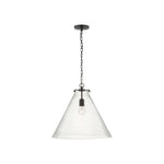 Katie Large Conical Pendant LIGHTING - pendant Visual Comfort - Signature Bronze Seeded Glass