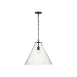 Katie Large Conical Pendant LIGHTING - pendant Visual Comfort - Signature Bronze Seeded Glass