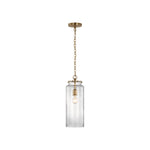 Katie Large Cylinder Pendant LIGHTING - pendant Visual Comfort - Signature Antique Brass Clear Glass