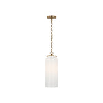 Katie Large Cylinder Pendant LIGHTING - pendant Visual Comfort - Signature Antique Brass White Glass