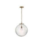 Katie Large Globe Pendant LIGHTING - pendant Visual Comfort - Signature Antique Brass Seeded Glass