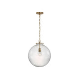 Katie Large Globe Pendant LIGHTING - pendant Visual Comfort - Signature Antique Brass Seeded Glass