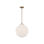 Katie Large Globe Pendant LIGHTING - pendant Visual Comfort - Signature Antique Brass White Glass