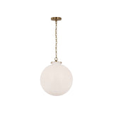 Katie Large Globe Pendant LIGHTING - pendant Visual Comfort - Signature Antique Brass White Glass