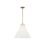 Katie Large Conical Pendant LIGHTING - pendant Visual Comfort - Signature Antique Brass White Glass