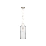 Katie Large Cylinder Pendant LIGHTING - pendant Visual Comfort - Signature Polished Nickel Clear Glass