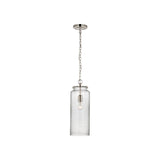 Katie Large Cylinder Pendant LIGHTING - pendant Visual Comfort - Signature Polished Nickel Seeded Glass