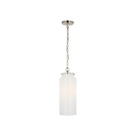 Katie Large Cylinder Pendant LIGHTING - pendant Visual Comfort - Signature Polished Nickel White Glass