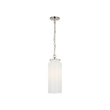 Katie Large Cylinder Pendant LIGHTING - pendant Visual Comfort - Signature Polished Nickel White Glass